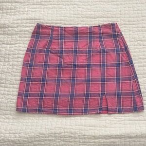 Princess Polly Pink Plaid Mini Skirt, Size 10